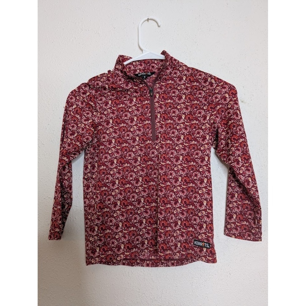 Kerrits Youth Small Pink Red 1/4 Zip Pullover Equestrian Horse Riding Top